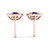 Sapphire Stud Earrings with Detachable Diamond Halo Rose Gold, Image 2