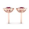 Ruby Stud Earrings with Detachable Diamond Halo Jacket Rose Gold, Image 2