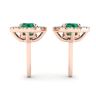 Emerald Stud Earrings with Detachable Diamond Halo Jacket Rose Gold, Image 2