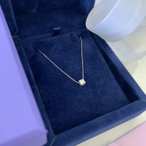 Princess Diamond Solitaire Necklace on Thin Chain Rose Gold - Photo 2