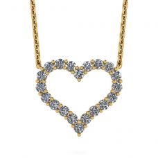 Diamond Heart Necklace in 18K Yellow Gold