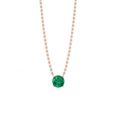 1/2 carat Round Emerald on Rose Gold Chain