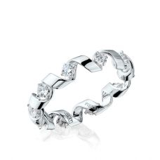 Ring with 0.64 ct Diamonds in 18K White Gold - Ruban Collection