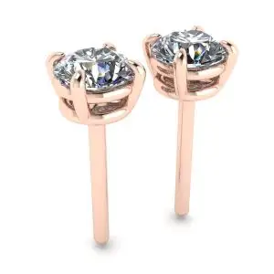 Perfect Round Diamond Studs Rose Gold - Photo 2