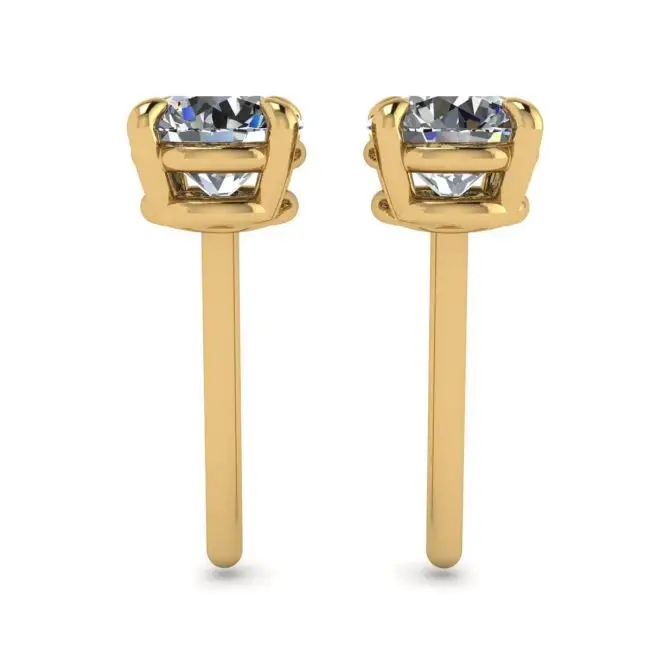 Perfect Round Diamond Studs Yellow Gold  - Photo 1