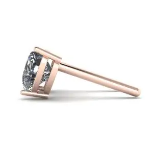 Heart Shape Diamond Stud Earrings Rose Gold - Photo 1
