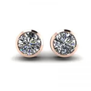 Round Diamond Studs Rose Gold