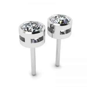 Round Diamond Studs White Gold  - Photo 2