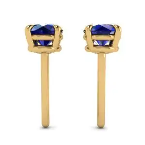 Classic Blue Sapphire Stud Earrings Yellow Gold  - Photo 1