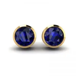 Sapphire Stud Earrings in Yellow Gold