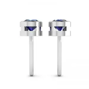 Sapphire Stud Earrings in White Gold - Photo 1