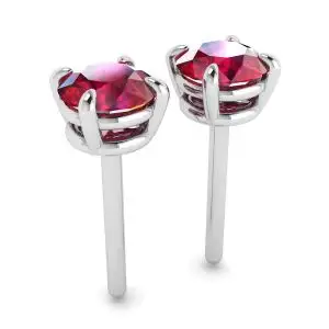 Sapphire Stud Earrings with Detachable Diamond Halo Jacket - Photo 2