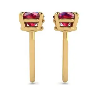 Sapphire Stud Earrings with Detachable Diamond Halo Jacket Yellow Gold - Photo 1