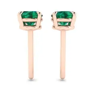 Classic Emerald Stud Earrings Rose Gold - Photo 1