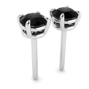 5 mm black diamond stud earrings  - Photo 2