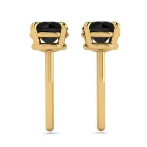5 mm black diamond stud earrings Yellow Gold  - Photo 1