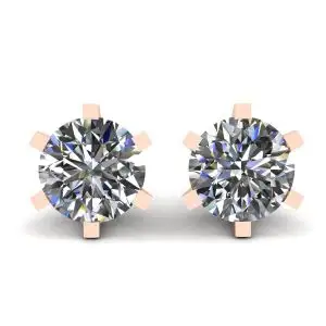 Classic Diamond Stud Earrings in 18K Rose Gold