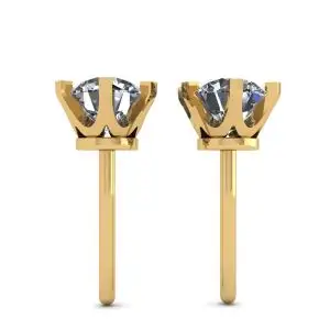 Classic Diamond Stud Earrings in 18K  Yellow Gold - Photo 1
