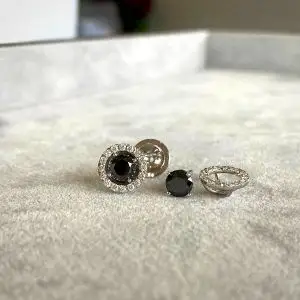 5 mm Black Diamond Studs with Detachable Halo Jackets   - Photo 4